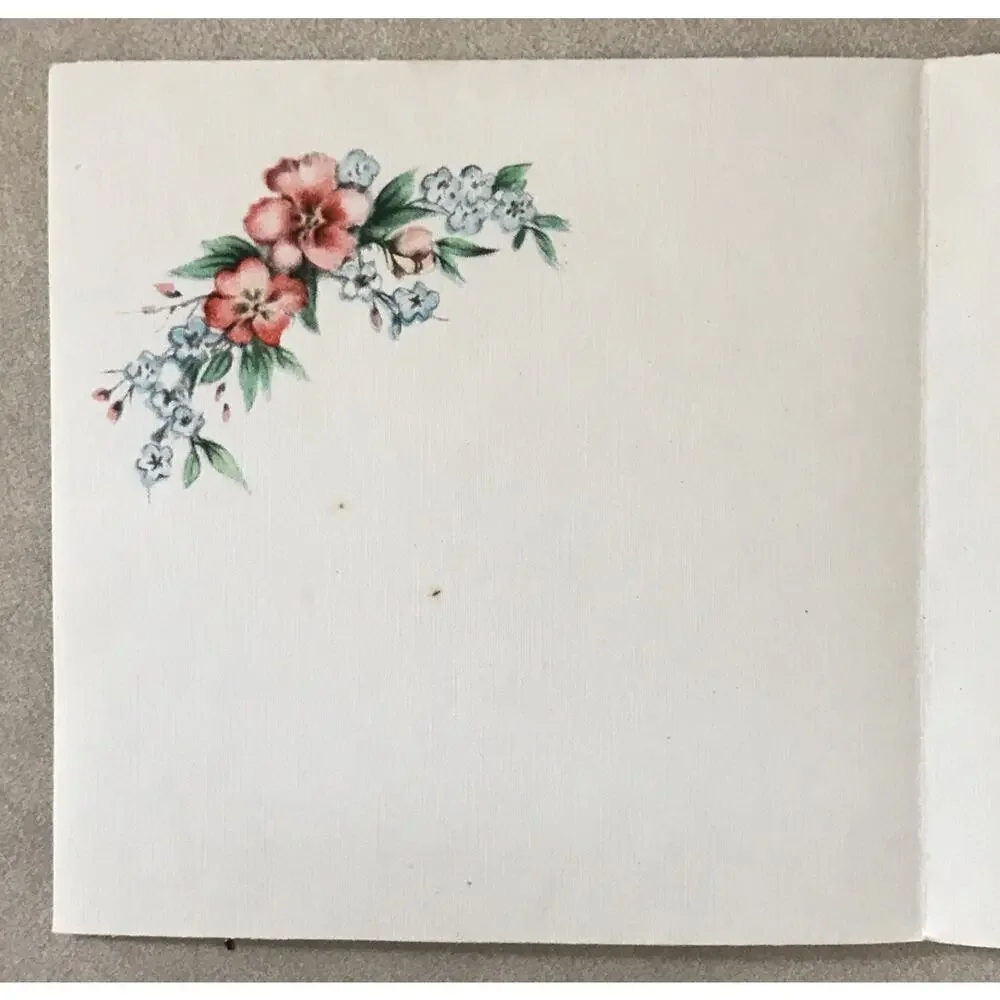 Vtg 1930s Greetings Mother Dear Blank Card Floral Country Barn Design